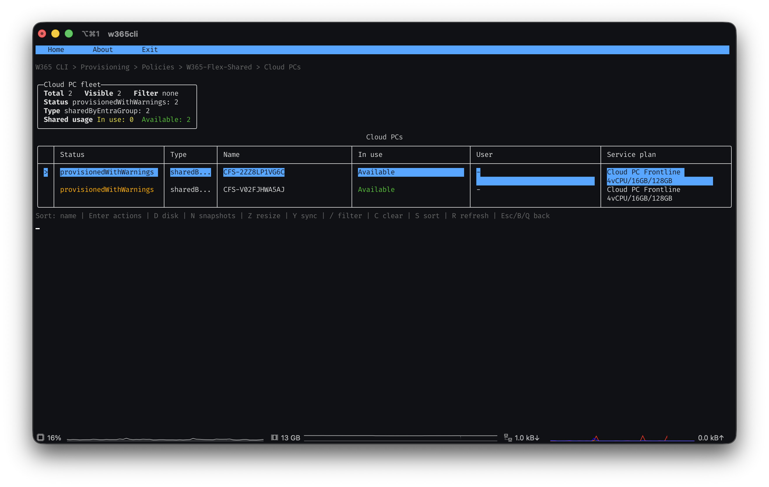 Viewing the Cloud PCs assigned to a provisioning policy